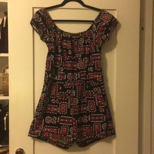 Pinup Girl Clothing black bandana print romper